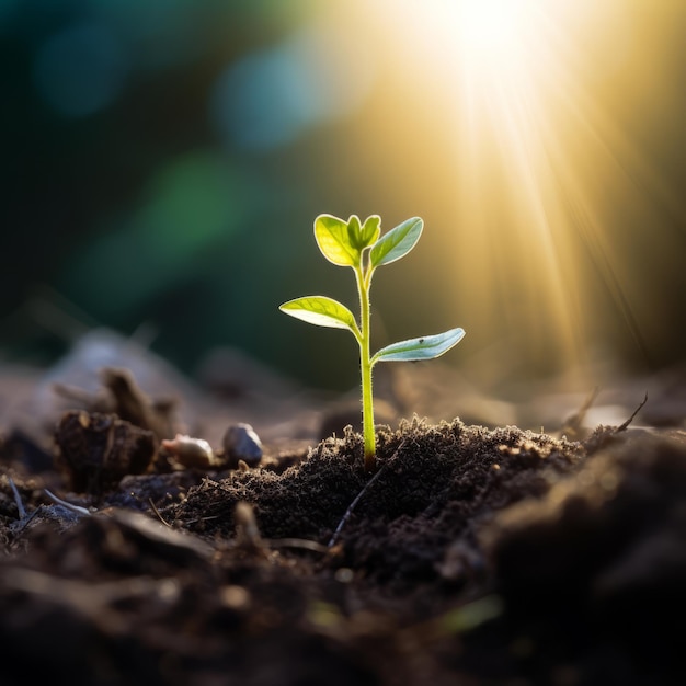 Een boeiend beeld dat de essentie van een nieuw begin vertegenwoordigt dat nog niet met de flora verband houdt