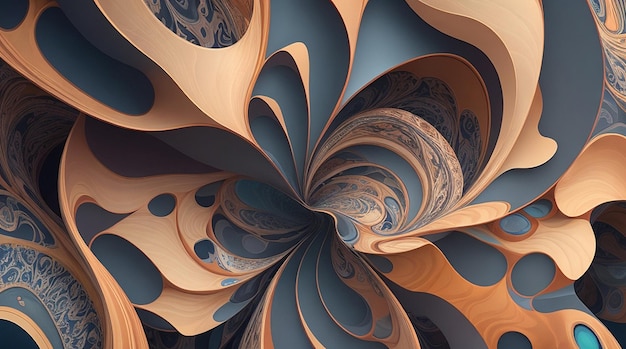 Een boeiend patroon van abstracte vormen en texturen die een unieke en visuele ervaring creëren