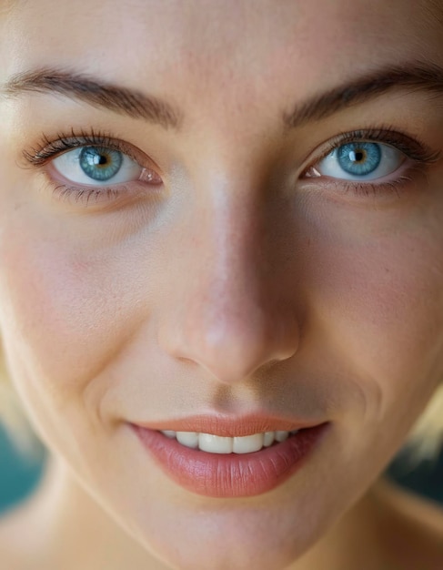 Foto een boeiend portret van een glimlachende vrouw.