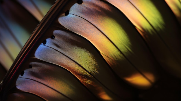 Foto een boeiende close-up van de ingewikkeldheid van schitterende vlindervleugels in scherpe helderheid ideaal voor natuurliefhebbers of grillige ontwerptema's