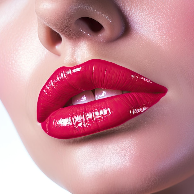 Een boeiende close-up van een lippenstift die wordt aangebracht
