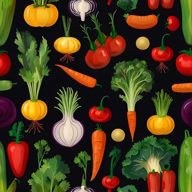 een boeiende menu-omslag met een assortiment levendige groenten die door AI zijn gekneed