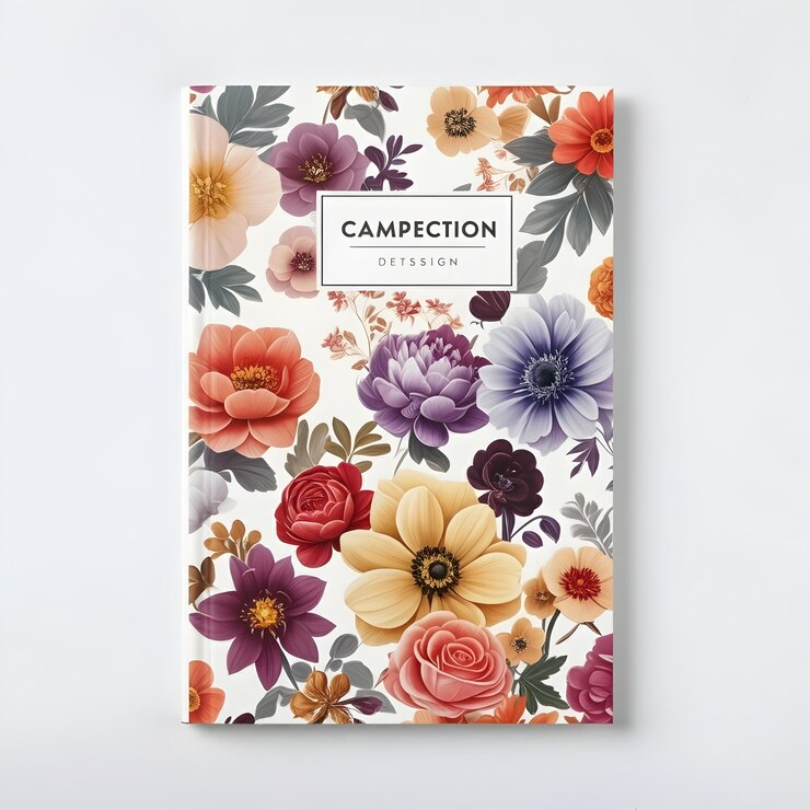 Foto een boek met bloemen waarop staat geranium
