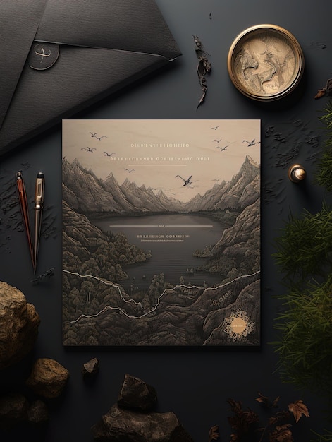 een boek met een berglandschap op de omslag.