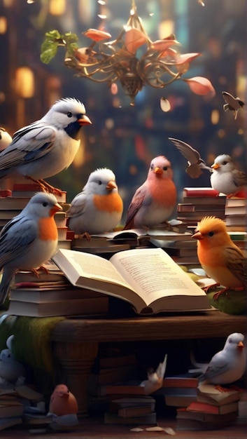 Een boek met het woord "vogels" erop.