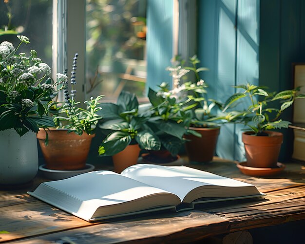 een boek op de tafel