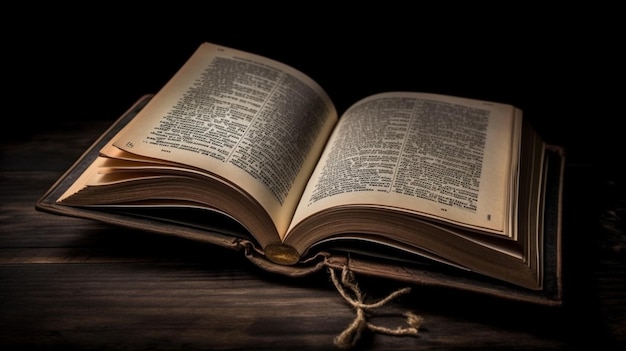 Een boek open op een pagina waarop staat 'het woord god'