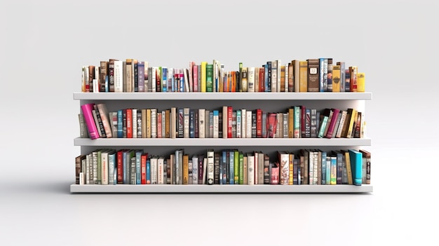 Een boekenplank met veel boeken erop