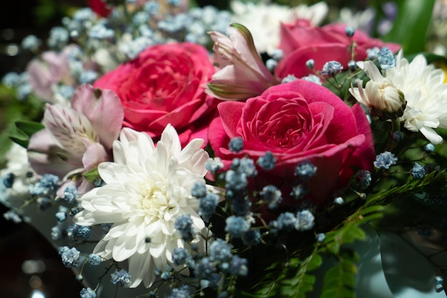 Foto een boeket bloemen in close-up