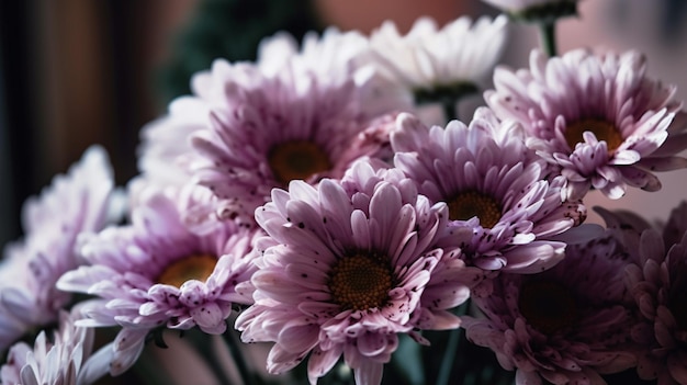 Een boeket bloemen met onderaan het woord madeliefje