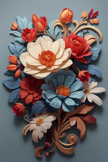 Een boeket bloemen uit de collectie van pioenrozen.