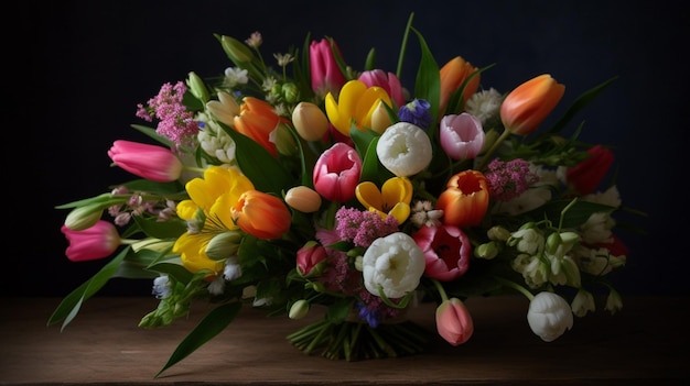 Een boeket bloemen van de bloemist van de maand