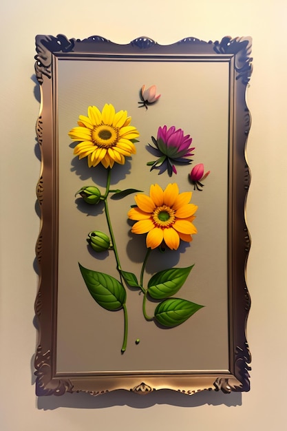 Een boeket van kleurrijke bloemen creatieve ornament decoratie eenvoudige wallpaper achtergrond