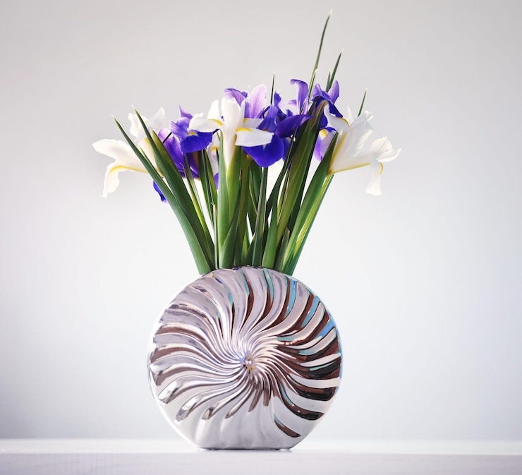 Foto een boeket verse irissen close-up