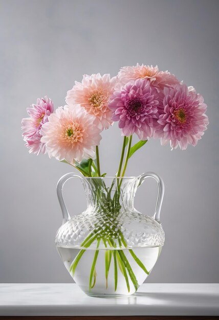 Foto een boeket voorjaarsbloemen in een vaas.