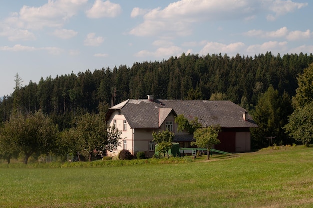 Een boerderij in de bergen