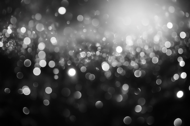 Een bokeh glitter behang in zwart-wit