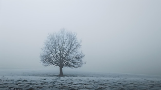 Foto een boom in een veld met de woorden nee erop