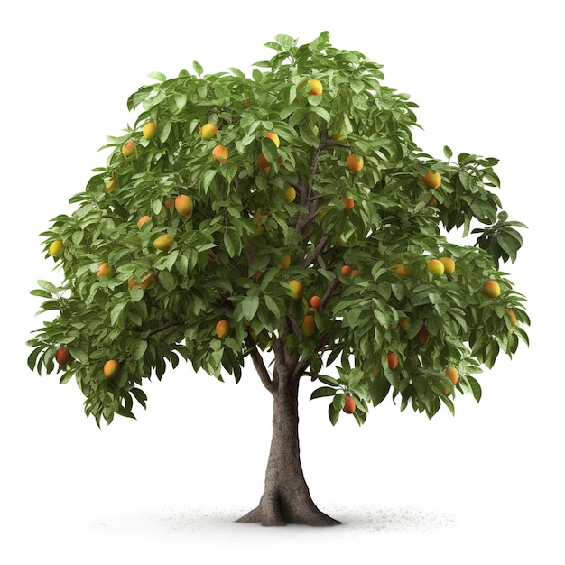 Een boom met een vrucht eraan