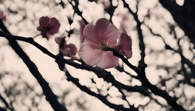 een boom met roze bloemen erop en het woord kersen erop