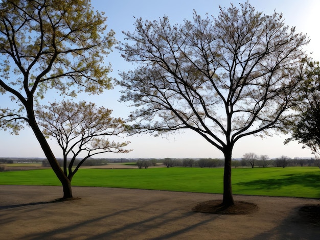 Foto een boom zonder bladeren landschap