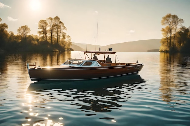 Een boot in het meer.