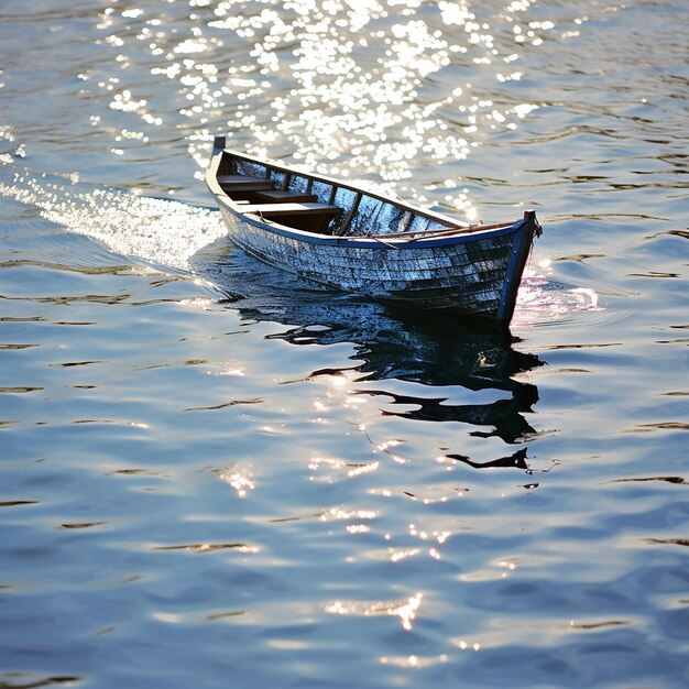 Een boot zeilt.