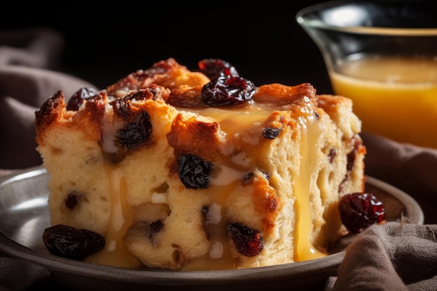 Een bord brood met cranberrysaus