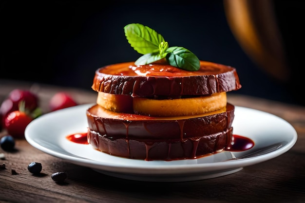 een bord desserts met een glas bier erachter