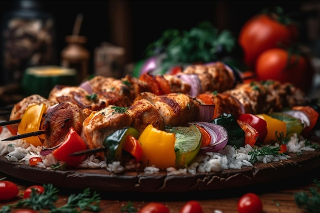 Een bord eten met allerlei groenten erop