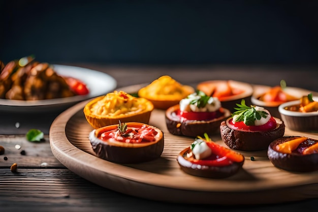 Een bord eten met een bord eten erop