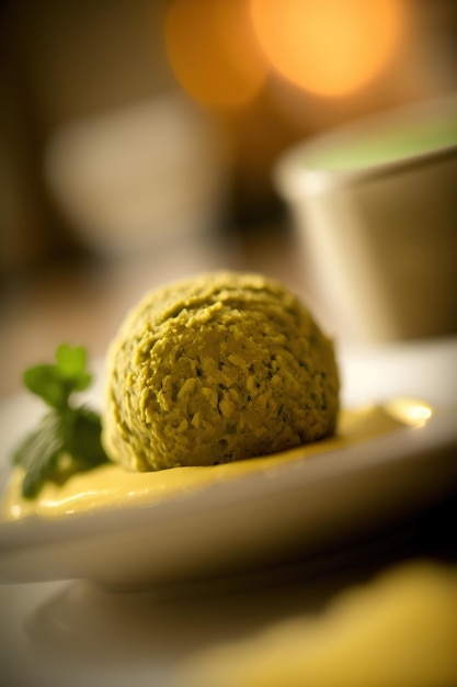 Een bord eten met groen voedsel erop