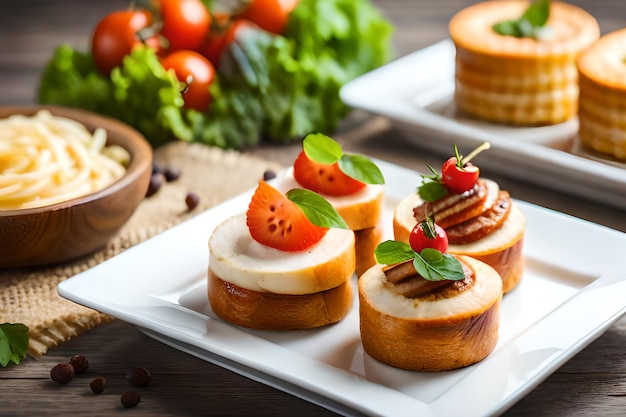 Een bord eten met verschillende soorten eten erop