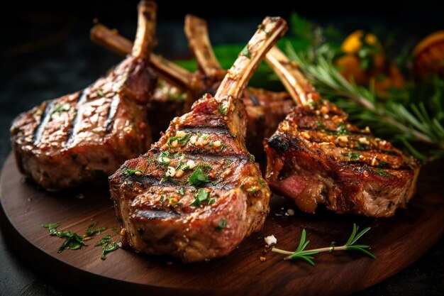 een bord eten met vlees en kruiden