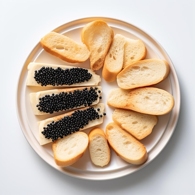 een bord gesneden geroosterd stokbrood met veel