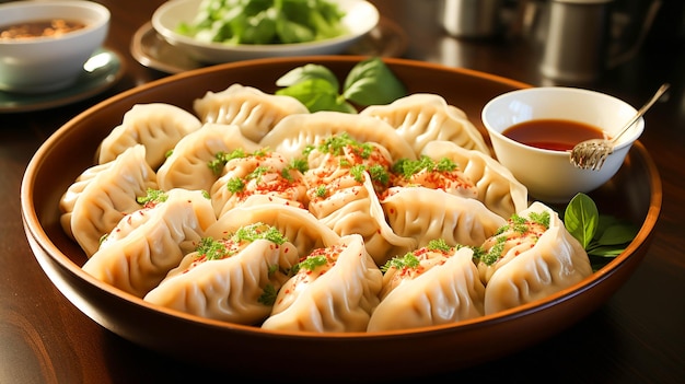 Een bord gestoomde dumplings een gezonde Chinese snack