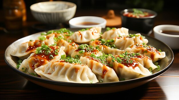 Een bord gestoomde dumplings een gezonde Chinese snack