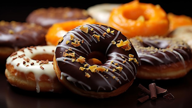 Een bord met de tekst 'chocolade donuts' erop