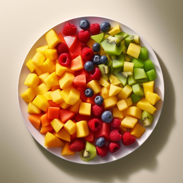 Een bord met fruit, waaronder bosbessen, bosbessen en bosbessen.