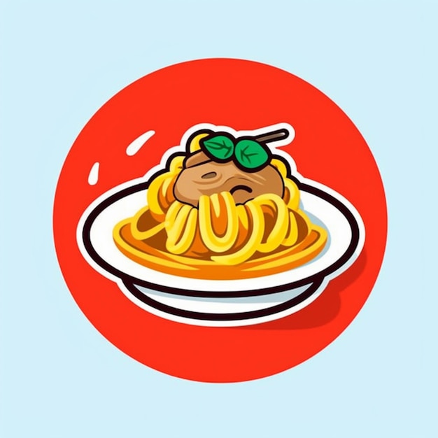 Foto een bord spaghetti met vlees en saus erop generatieve ai