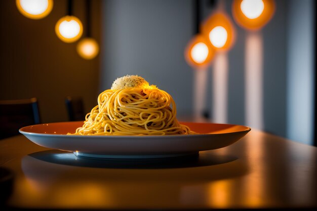 Een bord spaghetti