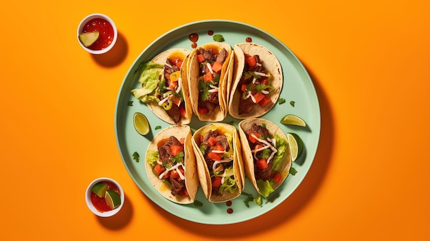 Een bord taco's met een kant salsa ernaast