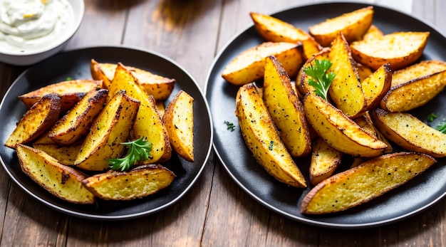 een bord vol knapperige en gouden aardappelvlekken