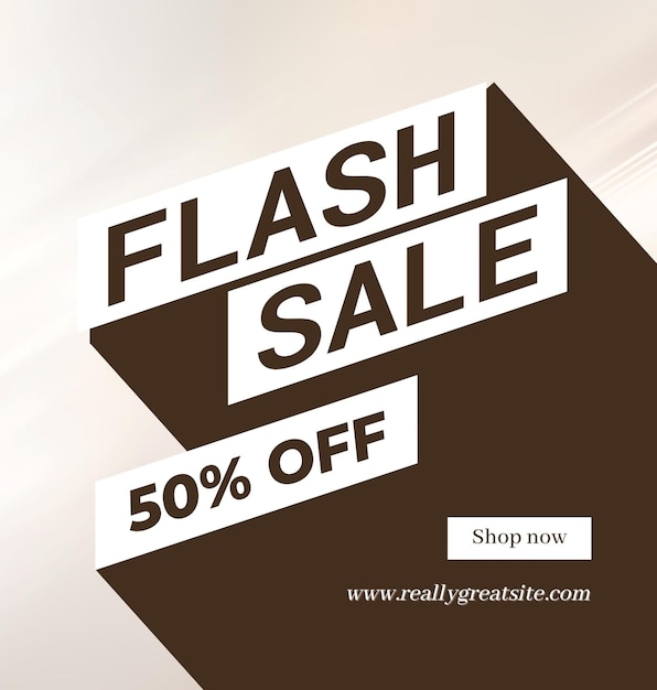 Een bordje dat zegt dat de flash sale te koop is.