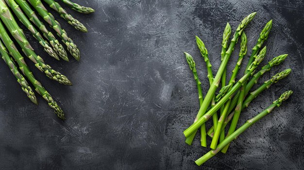 Foto een bos asperges op een tafel.