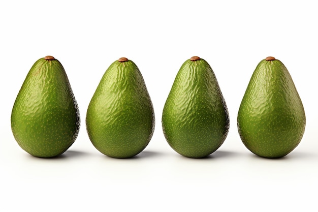 Foto een bos avocado's op een witte achtergrond