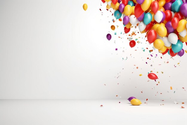 Een bos ballonnen met het woord verjaardag erop