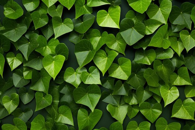 Foto een bos groene bladeren die op een muur groeien