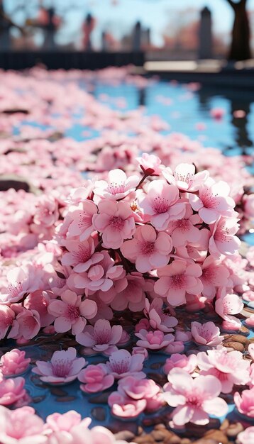 een bos roze bloemen die op een tafel staan