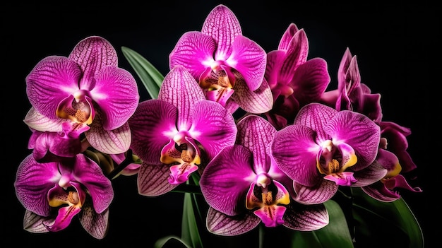 Een bos roze orchideeën met onderaan het woord orchidee